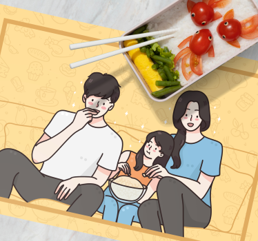 Set de table enfant moments en famille autour des snacks - TenStickers