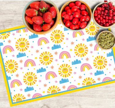 Set de table enfant motif arc-en-ciel ensoleillé - TenStickers