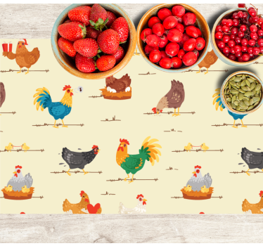 Set de table enfant motifs de poules colorées - TenStickers