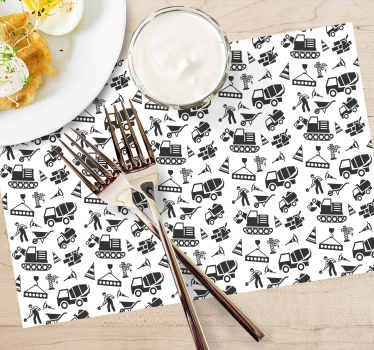 Set de table enfant motifs sur le thème de la construction - TenStickers