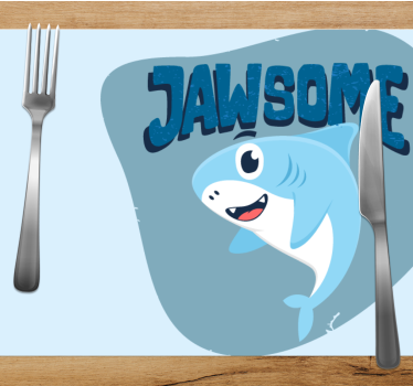 Set de table enfant requin joyeux - TenStickers