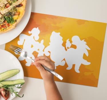 Set de table enfant silhouettes de personnages ludiques - TenStickers