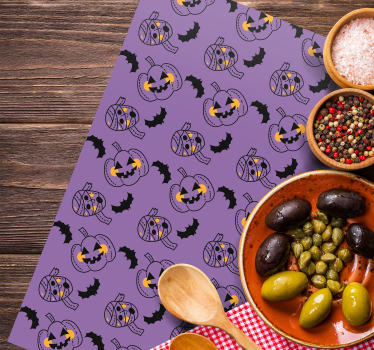 Set de table halloween motifs de citrouilles ludiques - TenStickers