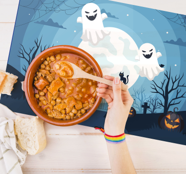 Set de table halloween scène de fantômes fantaisiste - TenStickers