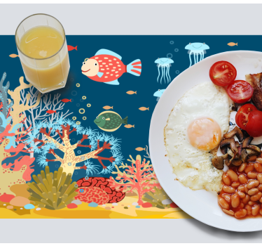 Set de table moderne scène corallienne sous-marine - TenStickers