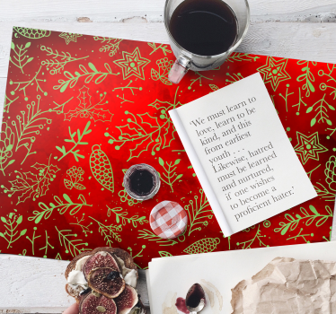 Set de table noël fleurs rouges festives - TenStickers