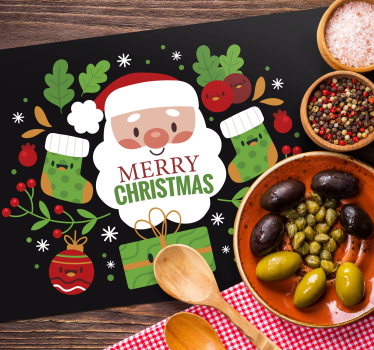 Set de table noël illustration joyeuse de père noël - TenStickers