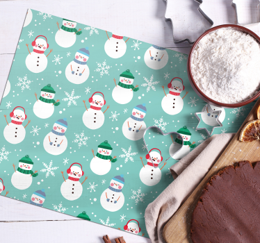 Set de table noël motif bonhomme de neige joyeux - TenStickers