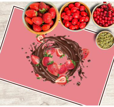 Set de table original fraises enrobées de chocolat - TenStickers