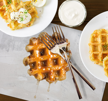 Set de table original gaufre au sirop d'or - TenStickers