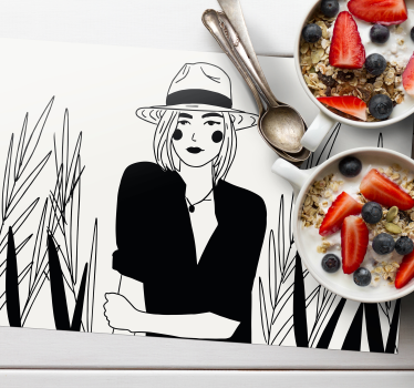 Set de table original illustration femme stylée - TenStickers