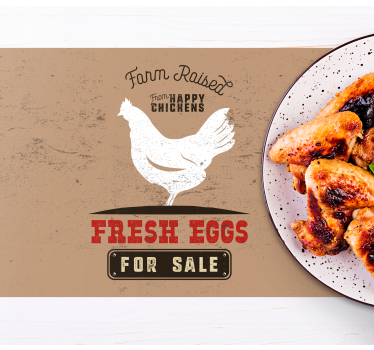 Set de table original poulet fermier frais - TenStickers
