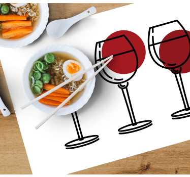 Set de table original trio de verres à vin - TenStickers