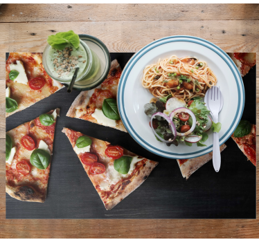 Set de table restaurant arrangement de pizza tranchée - TenStickers