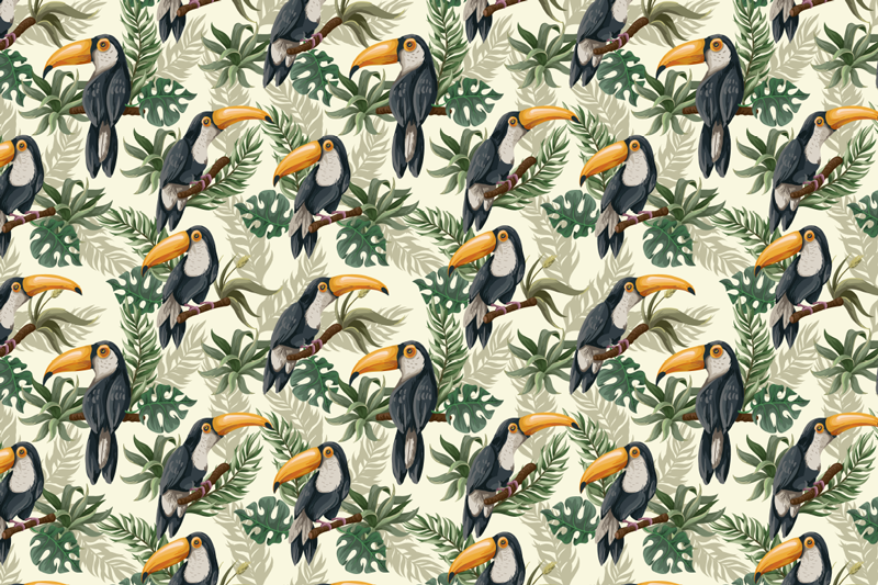 set de table design bois Toucans - TenStickers