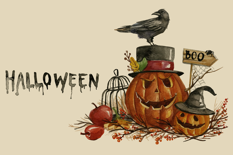 Set de table halloween arrangement de citrouilles festives - TenStickers