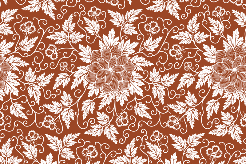 Set de table marron motif floral paisley - TenStickers