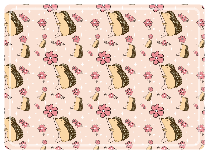 Set de table Hérissons et fleurs - TenStickers