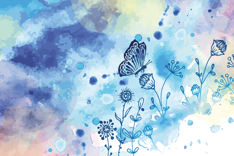 set de table papillon Aquarelle  - TenStickers