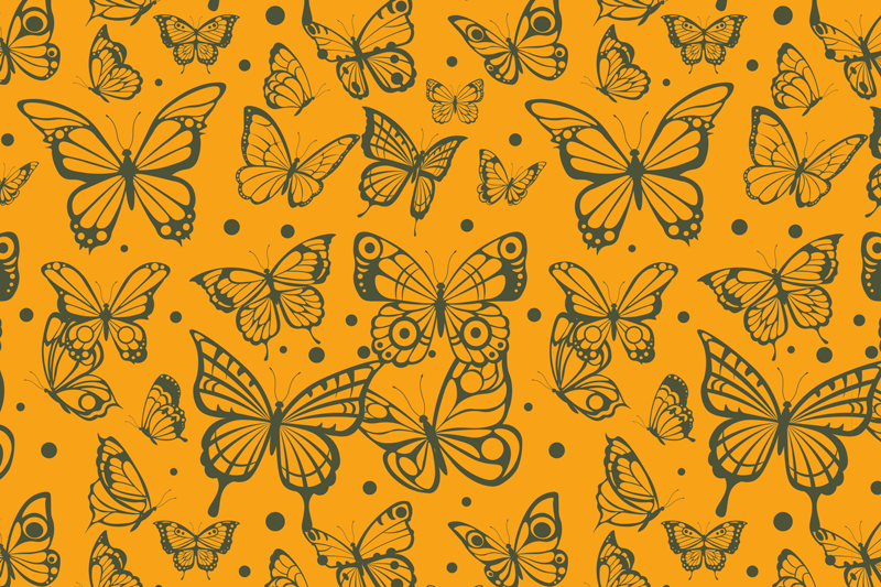 set de table papillon Papillon orange et noir - TenStickers