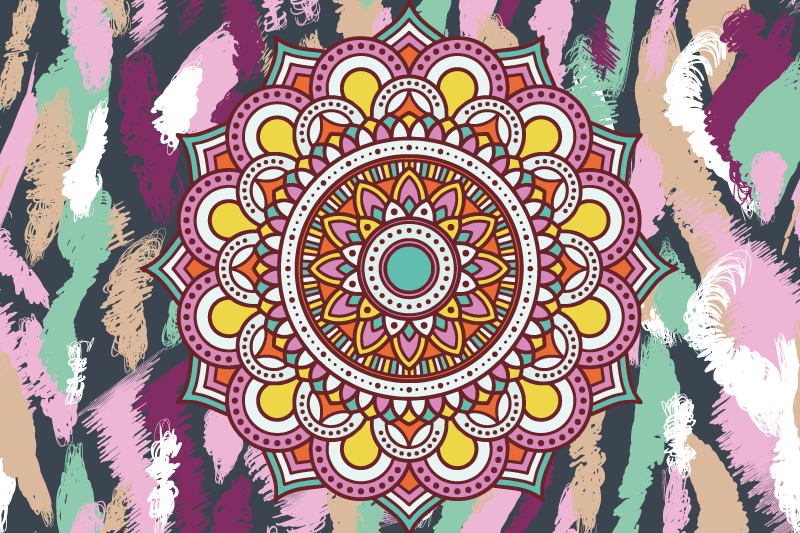 set de table original Mandala multicolore - TenStickers