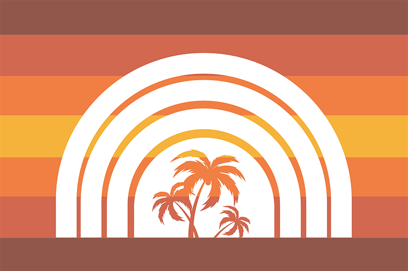 Set de table moderne arches de coucher de soleil rétro - TenStickers