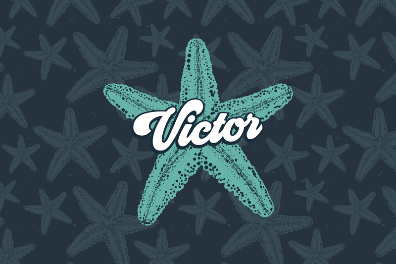 Set de table avec prénom étoile de mer personnalisée - TenStickers