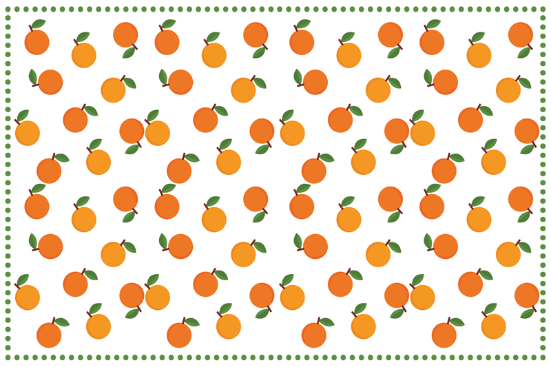 Set de table fruits Cadre élégant oranges de manteau - TenStickers