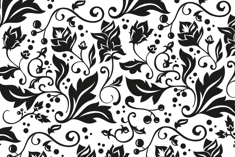 Set de table motif floral noir - TenStickers