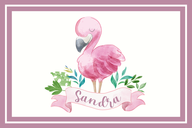 Set de table personnalisé Flamant rose enfants - TenStickers
