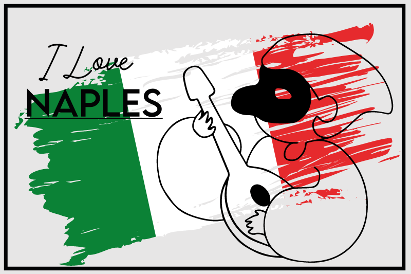 Set de table citation j'aime le design de naples - TenStickers