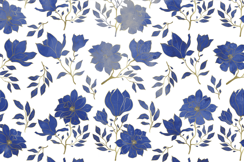 Set de table original motif floral bleu - TenStickers