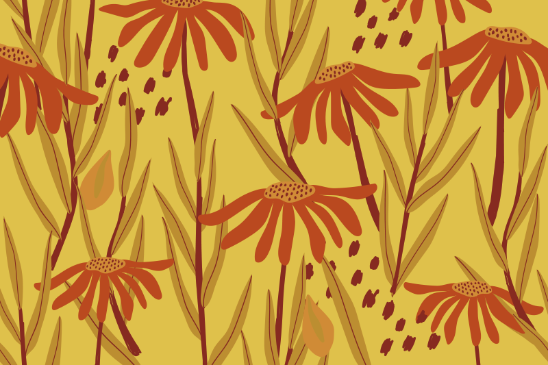 Set de table original motif floral jaune - TenStickers