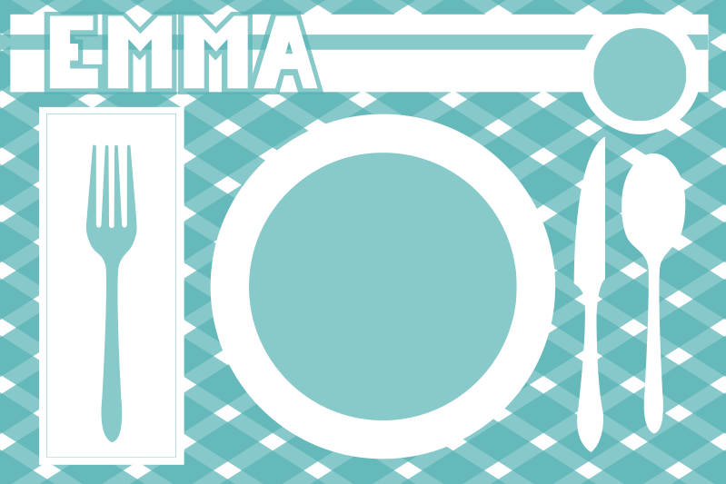 Set de table avec prénom tapis de table personnalisé - TenStickers