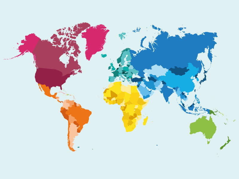 Set de table original carte du monde colorée - TenStickers