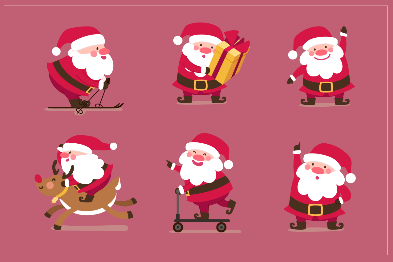 Set de table noël personnages du père noël - TenStickers