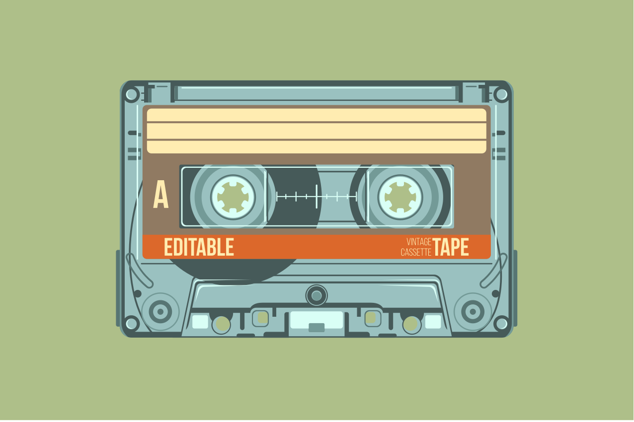 Set de table rectangulaire Cassette vintage - TenStickers