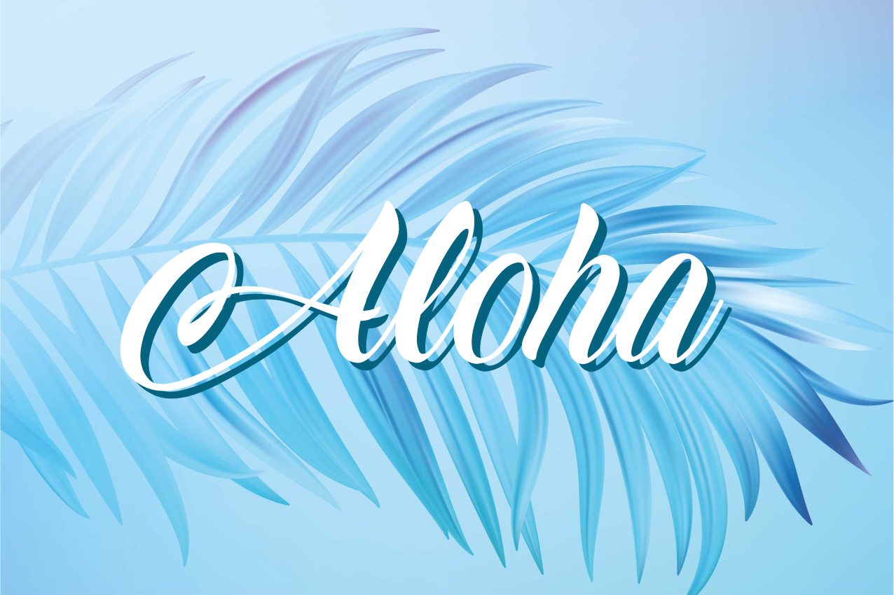 Set de table citation feuilles de palmier aloha - TenStickers