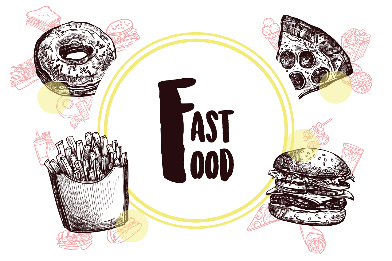 Set de table original illustrations de fast-food - TenStickers