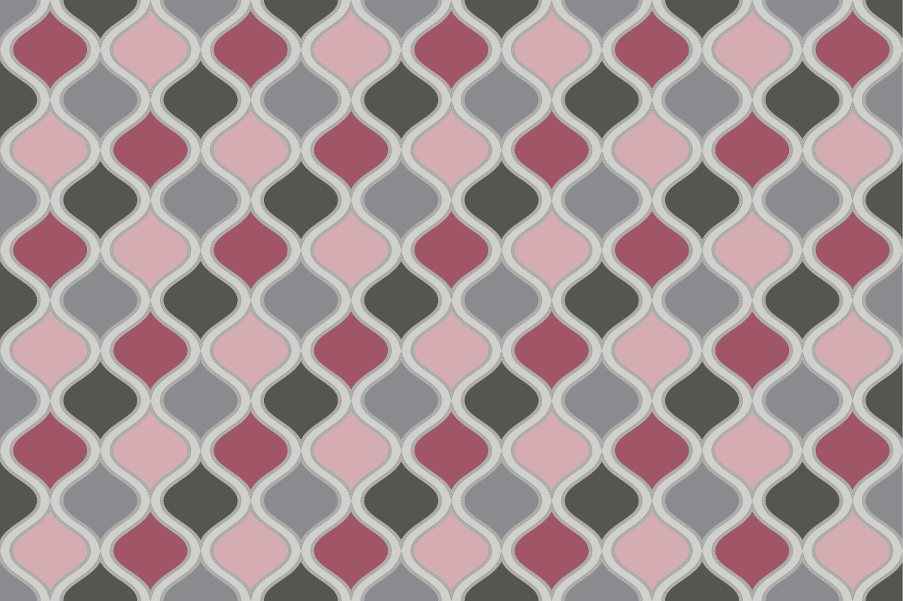 Set de table design elegant Rose et gris à motifs - TenStickers