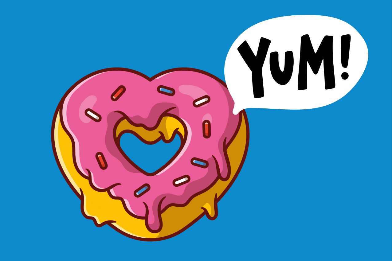 Set de table pour maison Beignet d'amour mignon avec message d'am - TenStickers