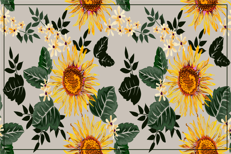 Set de table original arrangement floral ensoleillé - TenStickers