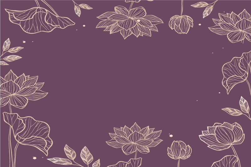 Set de table élégant motif floral lotus - TenStickers