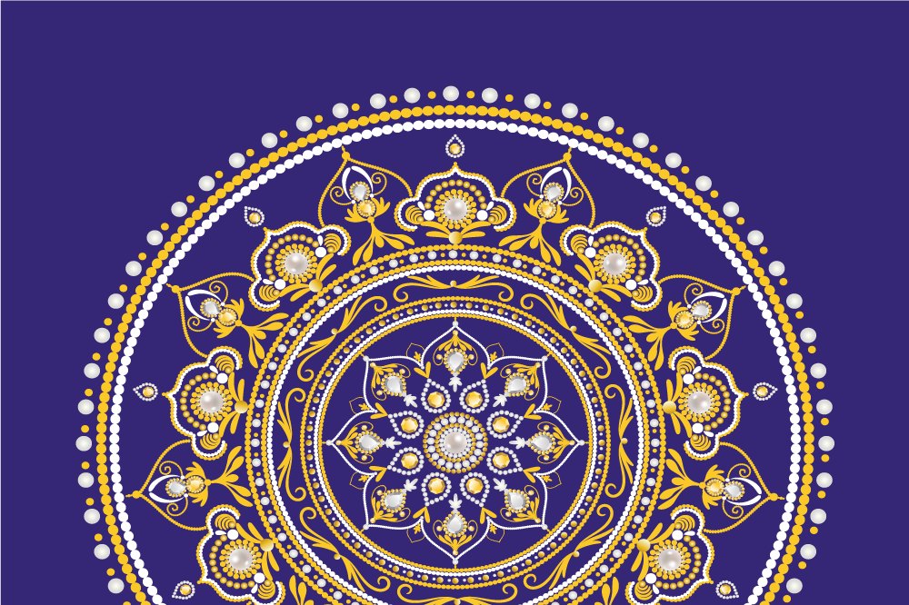 Set de table original mandala doré complexe - TenStickers
