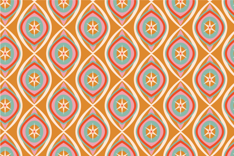 Set de table motif géométrique années 70 - TenStickers