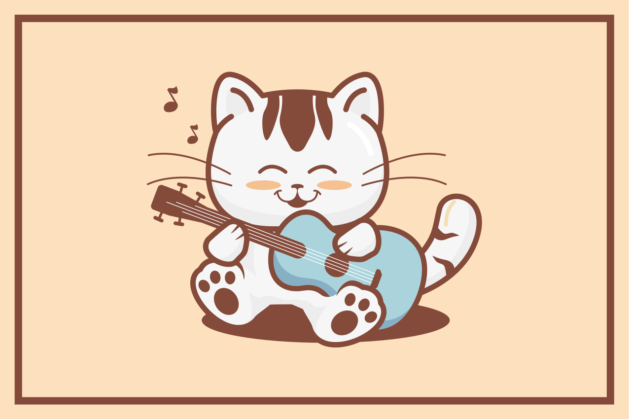 Set de table enfant personnage de chat musical - TenStickers