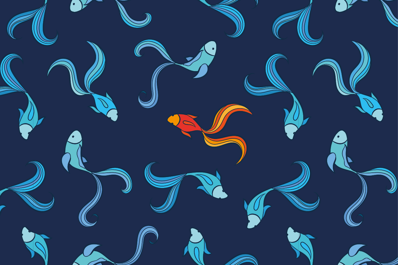 Set de table moderne Un poisson orange sur mille - TenStickers