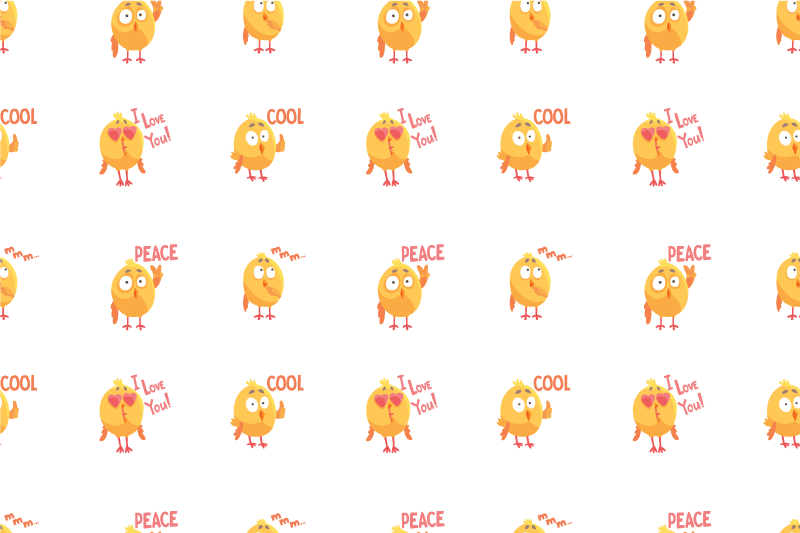 sets de table en sticker de poulet comique de dessin animé - TenStickers