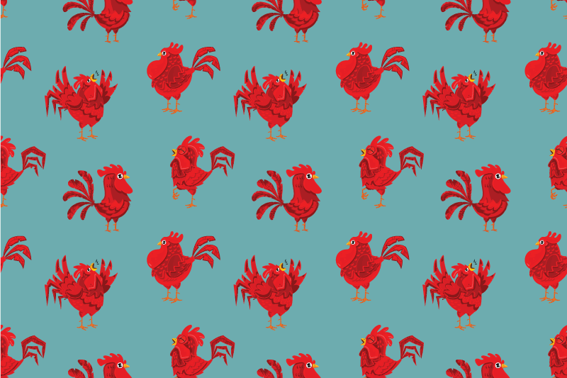 Set de table original motif coq charmant - TenStickers
