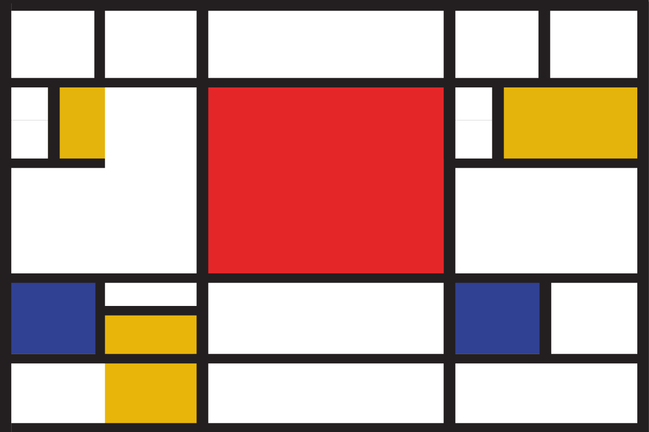 Set de table forme original Art géométrique mondrian - TenStickers